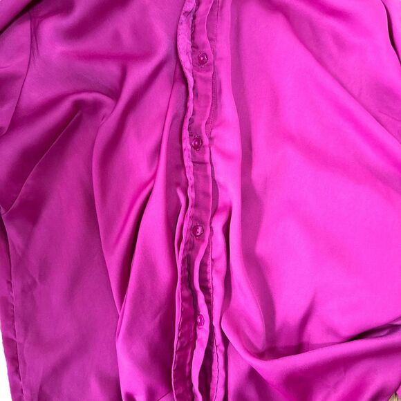 Melissa McCarthy Seven7 Magenta V-Neck Button Up Blouse Size 1X - Picture 8 of 12